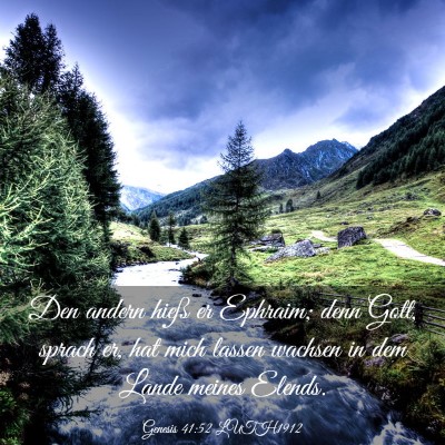 Picture 03 - Genesis 41:52 LUTH1912 - Den andern hieß er Ephraim; denn Gott, sprach - Bible Verse Picture