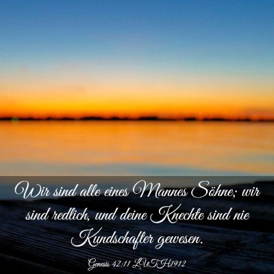 Picture 03 - Genesis 42:11 LUTH1912 - Wir sind alle eines Mannes Söhne; wir sind - Bible Verse Picture