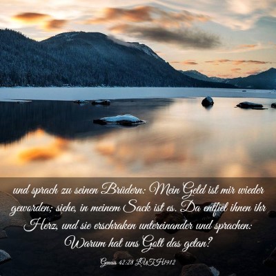 Picture 03 - Genesis 42:28 LUTH1912 - und sprach zu seinen Brüdern: Mein Geld ist mir - Bible Verse Picture