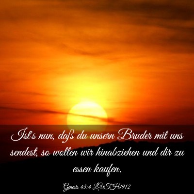 Picture 03 - Genesis 43:4 LUTH1912 - Ist's nun, daß du unsern Bruder mit uns sendest, - Bible Verse Picture
