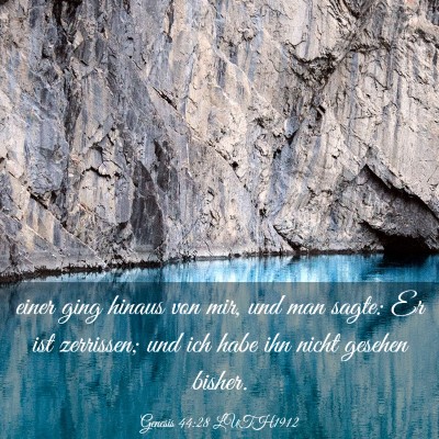 Picture 03 - Genesis 44:28 LUTH1912 - einer ging hinaus von mir, und man sagte: Er ist - Bible Verse Picture