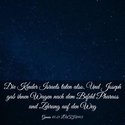 Picture 03 - Genesis 45:21 LUTH1912 - Die Kinder Israels taten also. Und Joseph gab - Bible Verse Picture