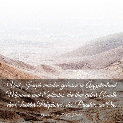 Picture 03 - Genesis 46:20 LUTH1912 - Und Joseph wurden geboren in Ägyptenland Manasse - Bible Verse Picture