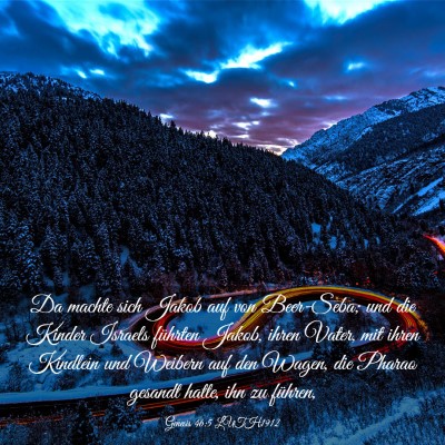 Picture 03 - Genesis 46:5 LUTH1912 - Da machte sich Jakob auf von Beer-Seba; und die - Bible Verse Picture
