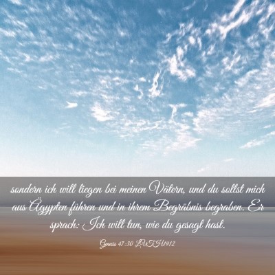Picture 03 - Genesis 47:30 LUTH1912 - sondern ich will liegen bei meinen Vätern, und - Bible Verse Picture