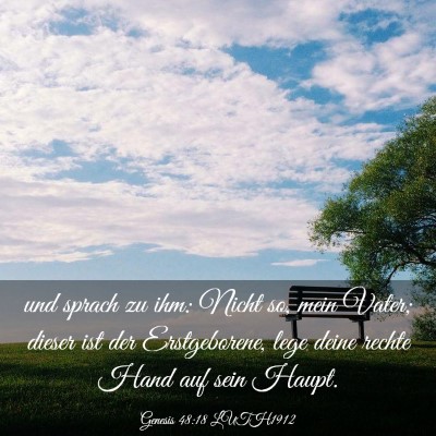 Picture 03 - Genesis 48:18 LUTH1912 - und sprach zu ihm: Nicht so, mein Vater; dieser - Bible Verse Picture
