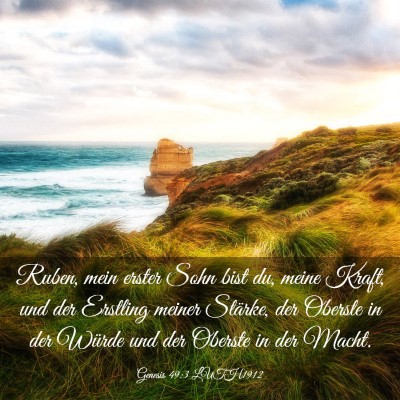Picture 03 - Genesis 49:3 LUTH1912 - Ruben, mein erster Sohn bist du, meine Kraft, und - Bible Verse Picture