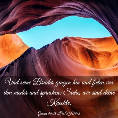 Picture 03 - Genesis 50:18 LUTH1912 - Und seine Brüder gingen hin und fielen vor ihm - Bible Verse Picture
