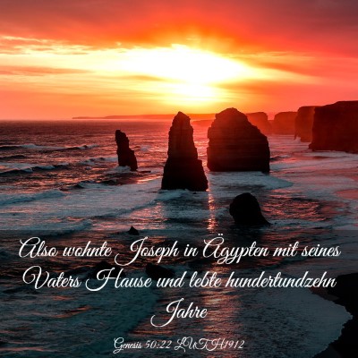 Picture 03 - Genesis 50:22 LUTH1912 - Also wohnte Joseph in Ägypten mit seines Vaters - Bible Verse Picture