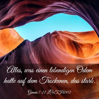 Picture 03 - Genesis 7:22 LUTH1912 - Alles, was einen lebendigen Odem hatte auf dem - Bible Verse Picture