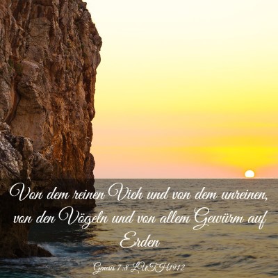 Picture 03 - Genesis 7:8 LUTH1912 - Von dem reinen Vieh und von dem unreinen, von den - Bible Verse Picture