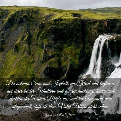 Picture 03 - Genesis 9:23 LUTH1912 - Da nahmen Sem und Japheth ein Kleid und legten es - Bible Verse Picture