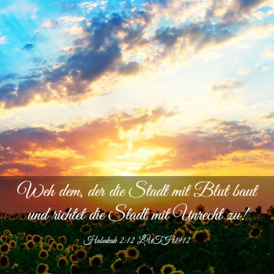Picture 03 - Habakuk 2:12 LUTH1912 - Weh dem, der die Stadt mit Blut baut und richtet - Bible Verse Picture