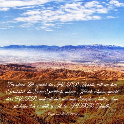 Picture 03 - Haggai 2:23 LUTH1912 - Zur selben Zeit, spricht der HERR Zebaoth, will - Bible Verse Picture
