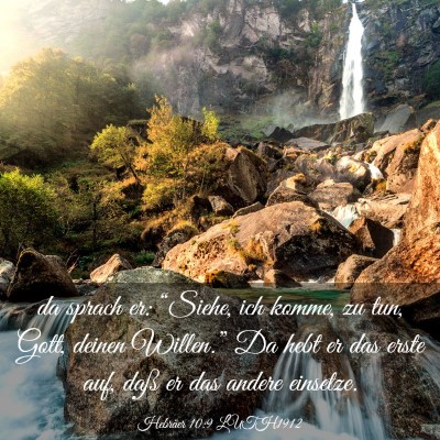 Picture 03 - Hebräer 10:9 LUTH1912 - da sprach er: “Siehe, ich komme, zu tun, Gott, - Bible Verse Picture