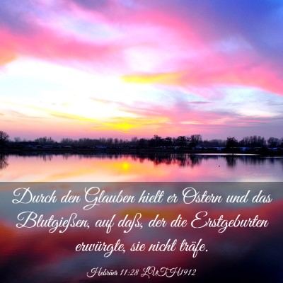 Picture 03 - Hebräer 11:28 LUTH1912 - Durch den Glauben hielt er Ostern und das - Bible Verse Picture