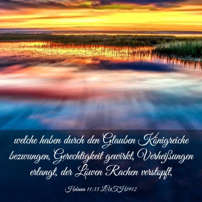 Picture 03 - Hebräer 11:33 LUTH1912 - welche haben durch den Glauben Königreiche - Bible Verse Picture