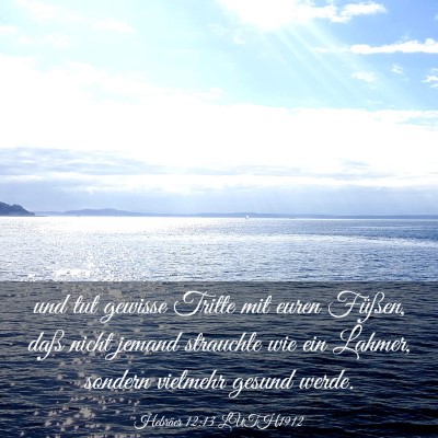 Picture 03 - Hebräer 12:13 LUTH1912 - und tut gewisse Tritte mit euren Füßen, daß - Bible Verse Picture