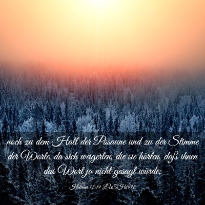 Picture 03 - Hebräer 12:19 LUTH1912 - noch zu dem Hall der Posaune und zu der Stimme - Bible Verse Picture