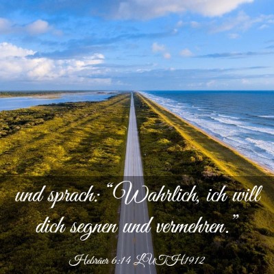 Picture 03 - Hebräer 6:14 LUTH1912 - und sprach: “Wahrlich, ich will dich segnen und - Bible Verse Picture
