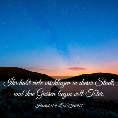 Picture 03 - Hesekiel 11:6 LUTH1912 - Ihr habt viele erschlagen in dieser Stadt, und - Bible Verse Picture
