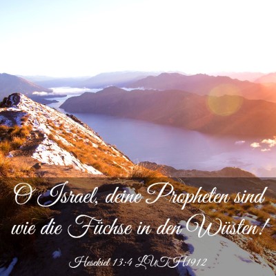 Picture 03 - Hesekiel 13:4 LUTH1912 - O Israel, deine Propheten sind wie die Füchse in - Bible Verse Picture