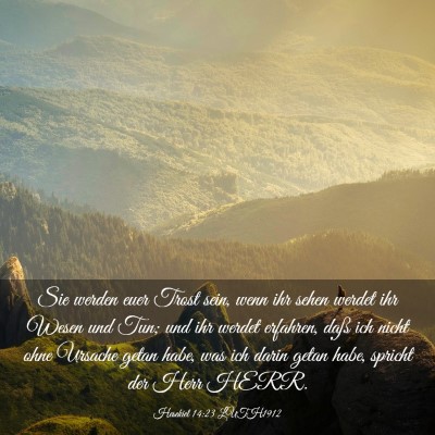 Picture 03 - Hesekiel 14:23 LUTH1912 - Sie werden euer Trost sein, wenn ihr sehen werdet - Bible Verse Picture