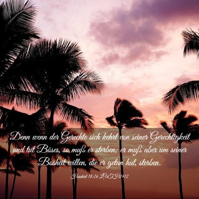 Picture 03 - Hesekiel 18:26 LUTH1912 - Denn wenn der Gerechte sich kehrt von seiner - Bible Verse Picture