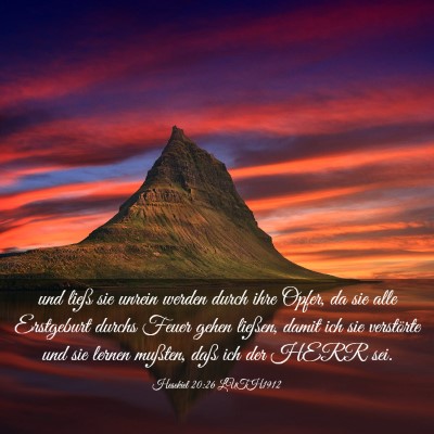 Picture 03 - Hesekiel 20:26 LUTH1912 - und ließ sie unrein werden durch ihre Opfer, da - Bible Verse Picture