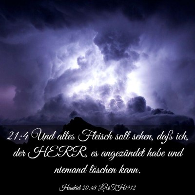 Picture 03 - Hesekiel 20:48 LUTH1912 - 21:4 Und alles Fleisch soll sehen, daß ich, der - Bible Verse Picture