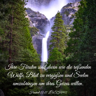 Picture 03 - Hesekiel 22:27 LUTH1912 - Ihre Fürsten sind darin wie die reißenden - Bible Verse Picture