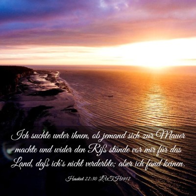 Picture 03 - Hesekiel 22:30 LUTH1912 - Ich suchte unter ihnen, ob jemand sich zur Mauer - Bible Verse Picture