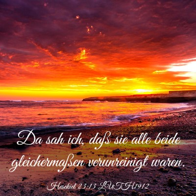 Picture 03 - Hesekiel 23:13 LUTH1912 - Da sah ich, daß sie alle beide gleichermaßen - Bible Verse Picture