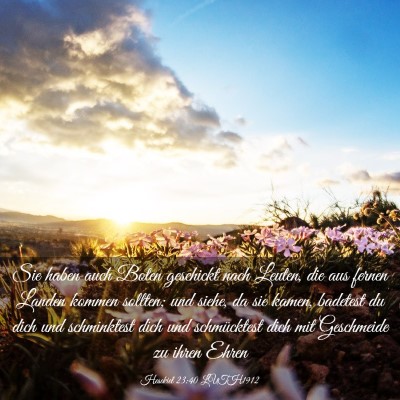 Picture 03 - Hesekiel 23:40 LUTH1912 - Sie haben auch Boten geschickt nach Leuten, die - Bible Verse Picture