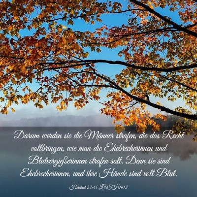 Picture 03 - Hesekiel 23:45 LUTH1912 - Darum werden sie die Männer strafen, die das - Bible Verse Picture