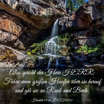 Picture 03 - Hesekiel 23:46 LUTH1912 - Also spricht der Herr HERR: Führe einen großen - Bible Verse Picture