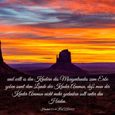 Picture 03 - Hesekiel 25:10 LUTH1912 - und will es den Kindern des Morgenlandes zum Erbe - Bible Verse Picture