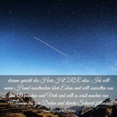 Picture 03 - Hesekiel 25:13 LUTH1912 - darum spricht der Herr HERR also: Ich will meine - Bible Verse Picture