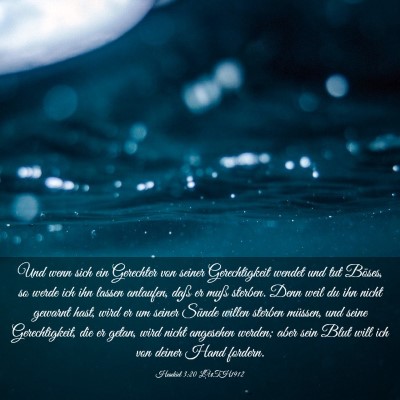 Picture 03 - Hesekiel 3:20 LUTH1912 - Und wenn sich ein Gerechter von seiner - Bible Verse Picture