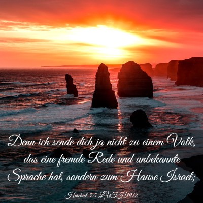 Picture 03 - Hesekiel 3:5 LUTH1912 - Denn ich sende dich ja nicht zu einem Volk, das - Bible Verse Picture