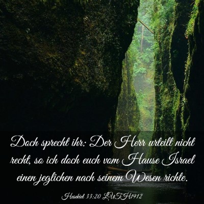 Picture 03 - Hesekiel 33:20 LUTH1912 - Doch sprecht ihr: Der Herr urteilt nicht recht, - Bible Verse Picture