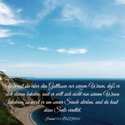 Picture 03 - Hesekiel 33:9 LUTH1912 - Warnst du aber den Gottlosen vor seinem Wesen, - Bible Verse Picture