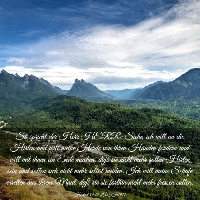 Picture 03 - Hesekiel 34:10 LUTH1912 - So spricht der Herr HERR: Siehe, ich will an die - Bible Verse Picture