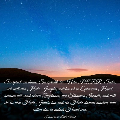 Picture 03 - Hesekiel 37:19 LUTH1912 - So sprich zu ihnen: So spricht der Herr HERR: - Bible Verse Picture