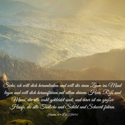 Picture 03 - Hesekiel 38:4 LUTH1912 - Siehe, ich will dich herumlenken und will dir - Bible Verse Picture