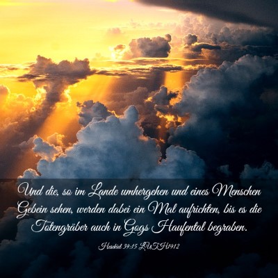Picture 03 - Hesekiel 39:15 LUTH1912 - Und die, so im Lande umhergehen und eines - Bible Verse Picture