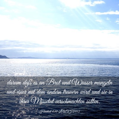 Picture 03 - Hesekiel 4:17 LUTH1912 - darum daß es an Brot und Wasser mangeln und - Bible Verse Picture