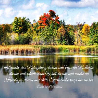 Picture 03 - Hesekiel 4:2 LUTH1912 - und mache eine Belagerung darum und baue ein - Bible Verse Picture