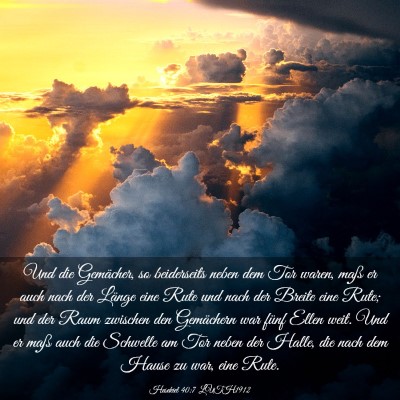 Picture 03 - Hesekiel 40:7 LUTH1912 - Und die Gemächer, so beiderseits neben dem Tor - Bible Verse Picture