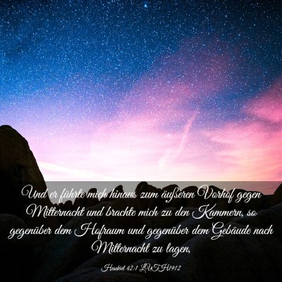 Picture 03 - Hesekiel 42:1 LUTH1912 - Und er führte mich hinaus zum äußeren Vorhof - Bible Verse Picture